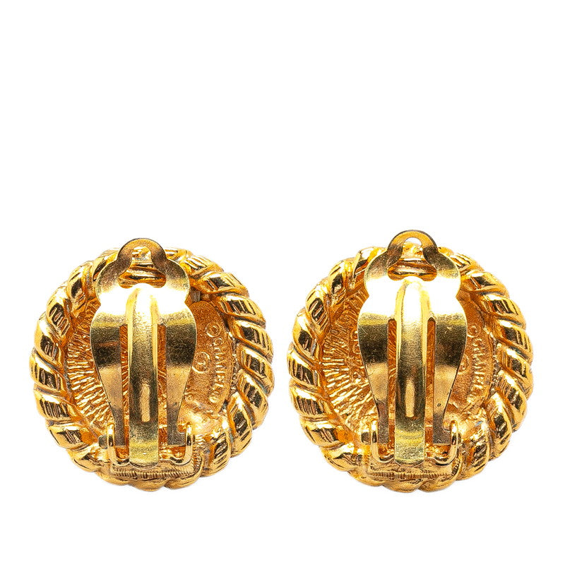 Chanel Coco Mark Round Earrings Gold