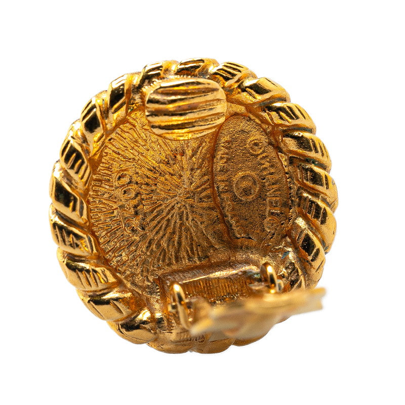 Chanel Coco Mark Round Earrings Gold