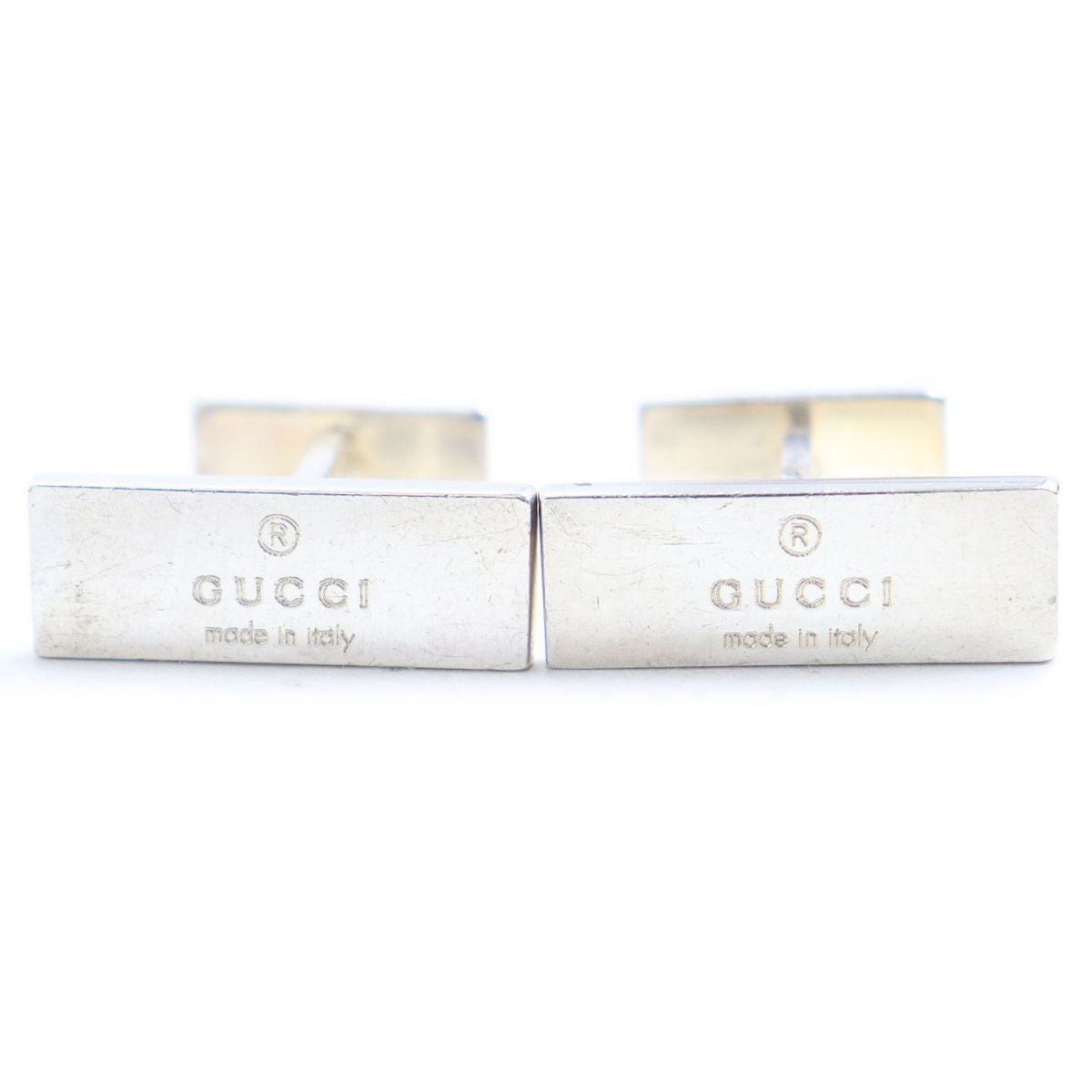 Luxury Gucci Trending 2025 AG925 Logo Engraved Cufflinks Silver