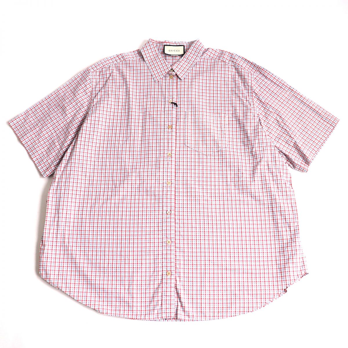 Luxury Gucci Trending 2025 Logo Button Check Oxford Shirt Multicolor