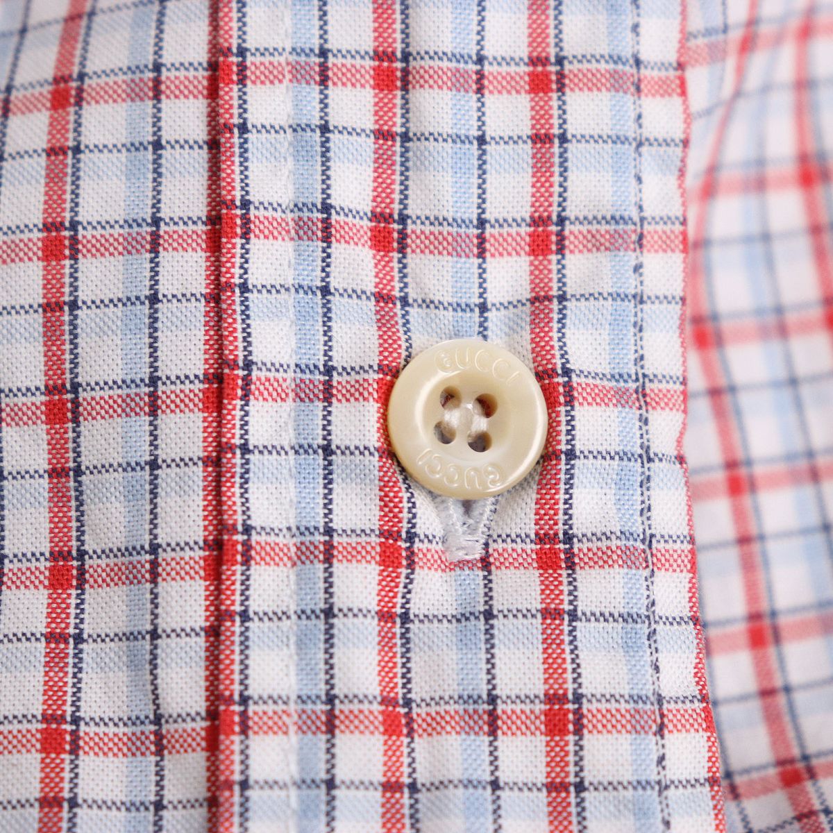 Luxury Gucci Trending 2025 Logo Button Check Oxford Shirt Multicolor