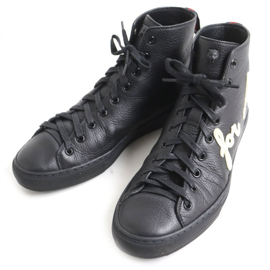 Luxury Gucci Trending 2025 Tiger Head Leather High Top Sneakers Black
