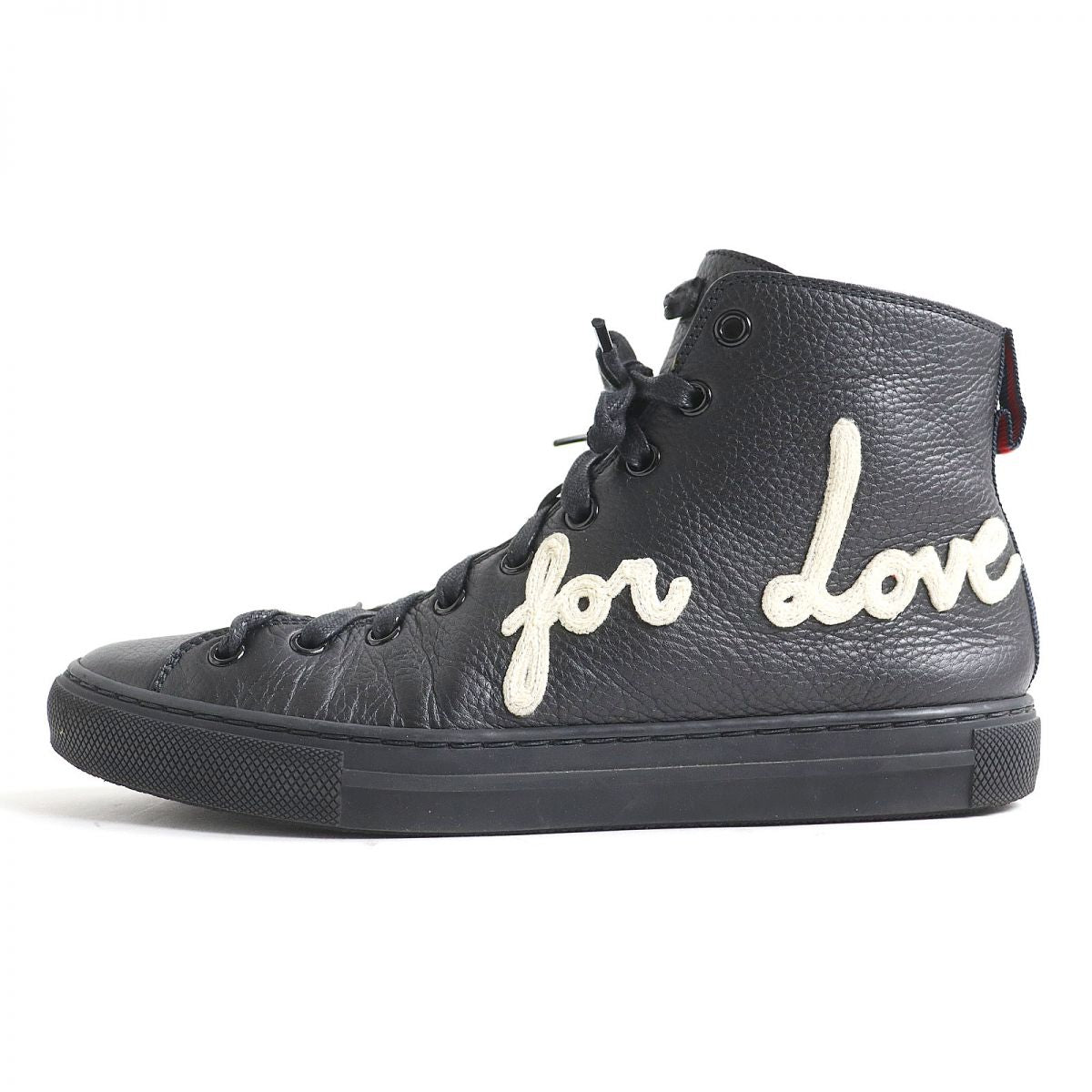 Luxury Gucci Trending 2025 Tiger Head Leather High Top Sneakers Black