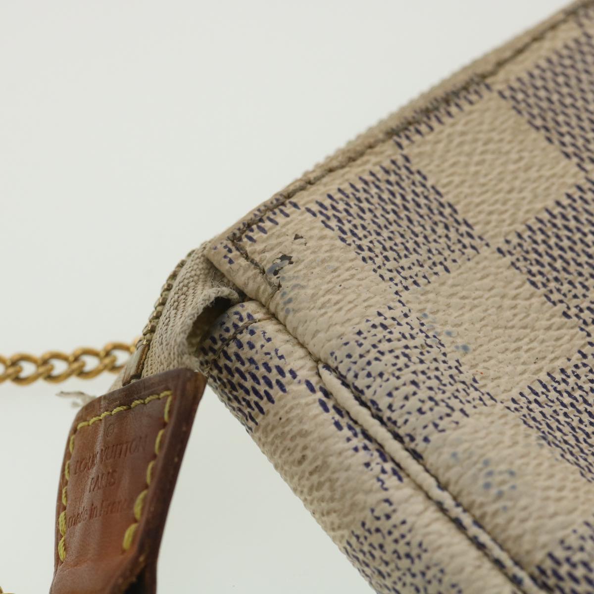 LOUIS VUITTON Damier Azur Mini Pochette Accessoires Pouch N58010 LV rd4336