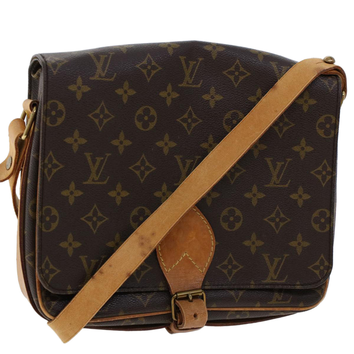 LOUIS VUITTON Monogram Cartouchiere MM Shoulder Bag M51253 LV rd5290