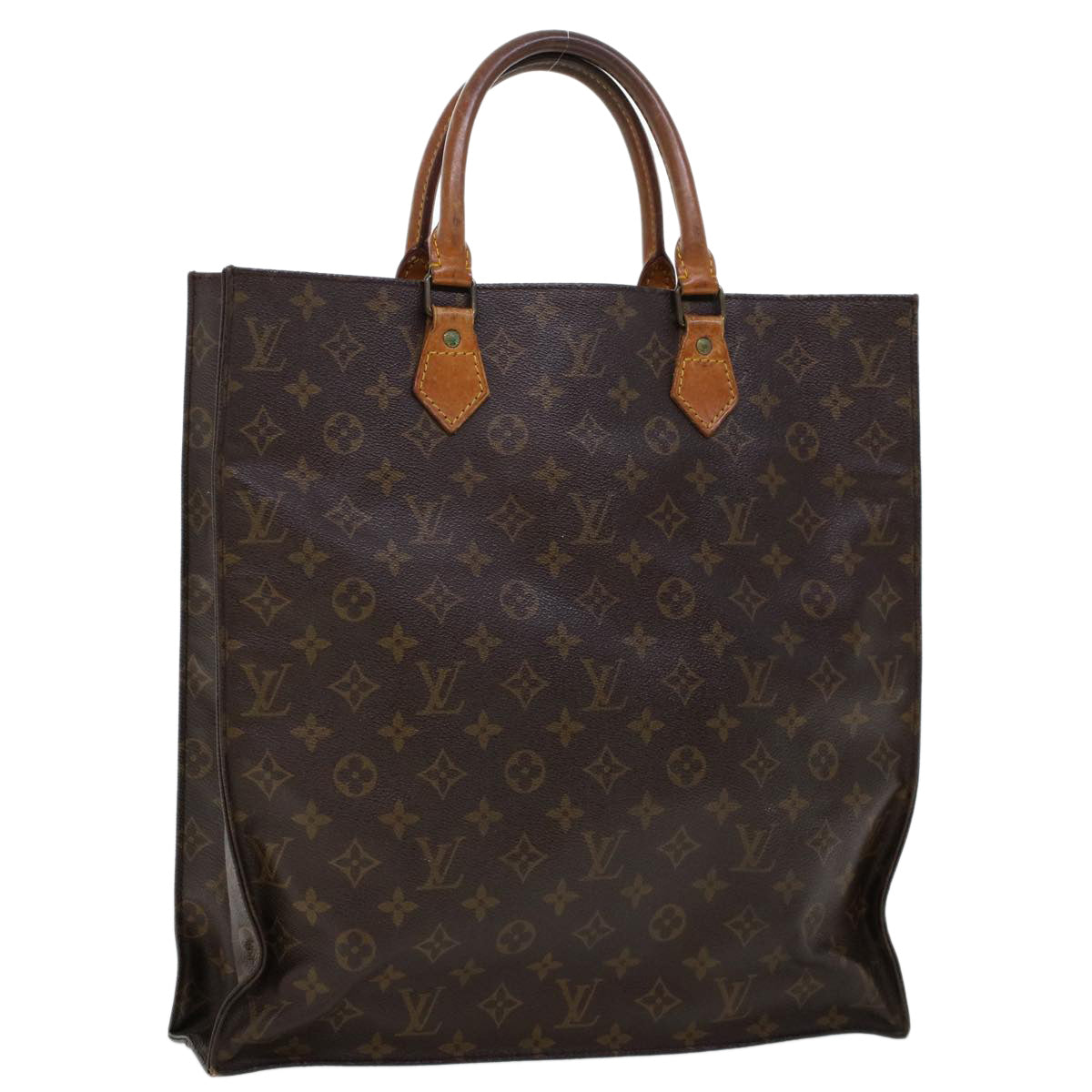 LOUIS VUITTON Monogram Sac Plat Hand Bag M51140 LV rd5293