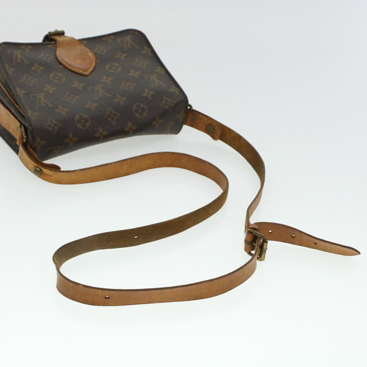 LOUIS VUITTON Monogram Cartouchiere MM Shoulder Bag M51253 LV rd5322