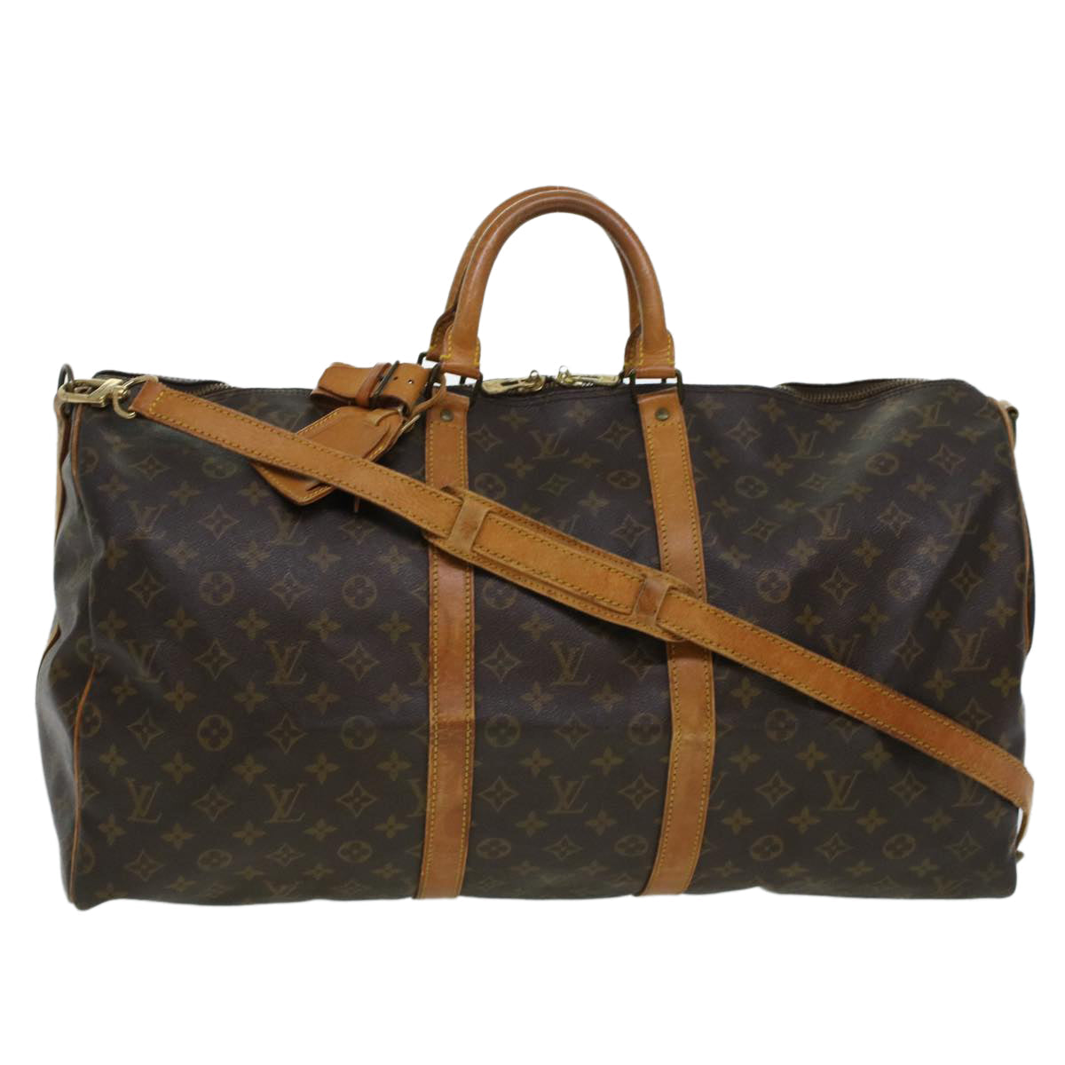 LOUIS VUITTON Monogram Keepall Bandouliere 55 Boston Bag M41414 LV rd5335