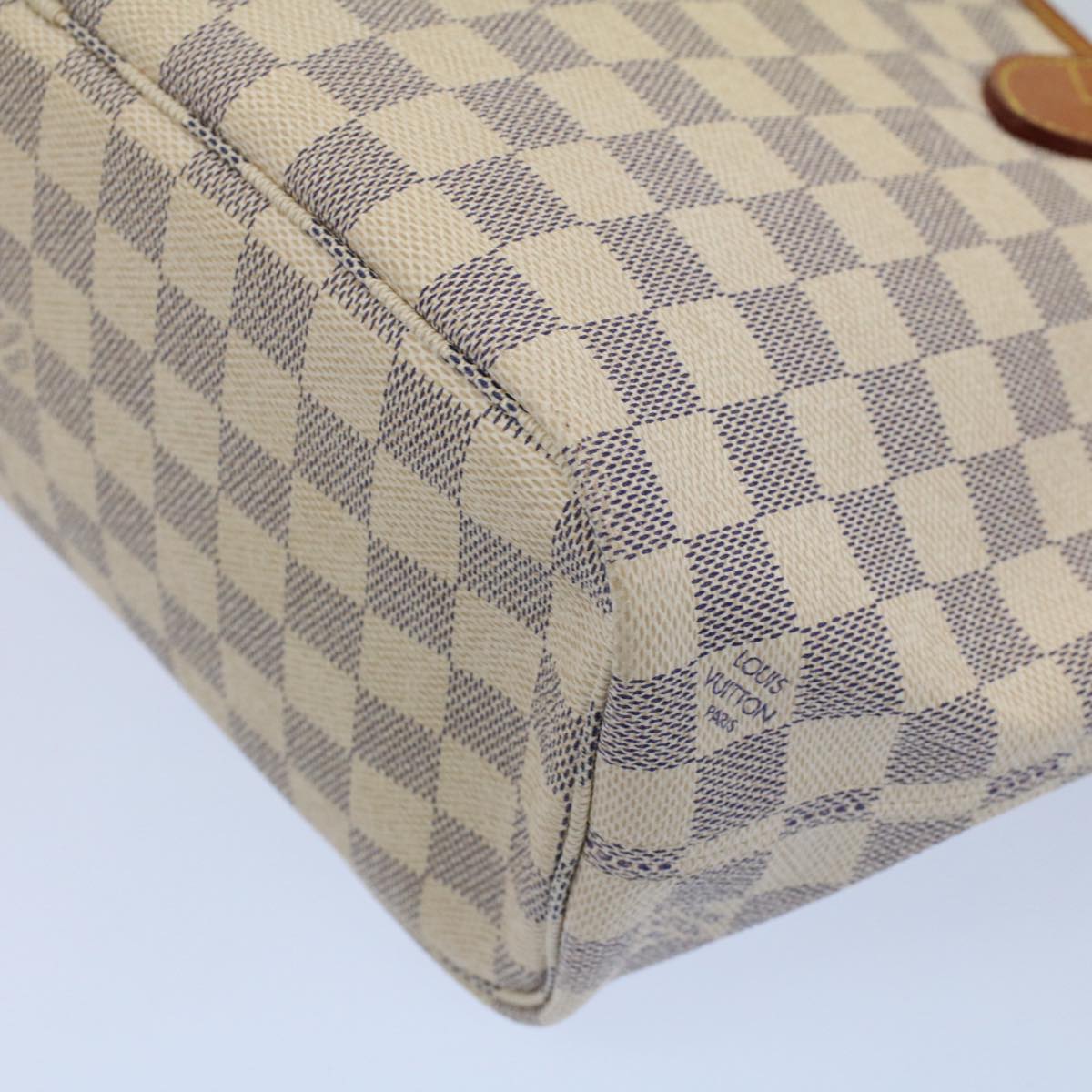 LOUIS VUITTON Damier Azur Neverfull PM Tote Bag N41362 LV rd5790
