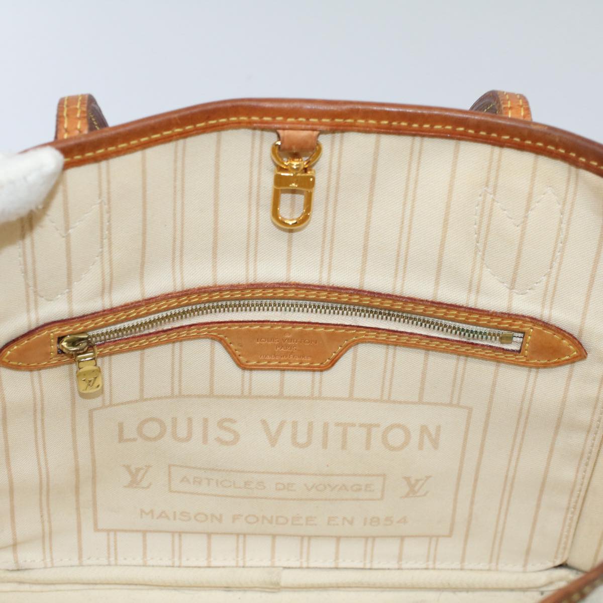 LOUIS VUITTON Damier Azur Neverfull PM Tote Bag N41362 LV rd5790