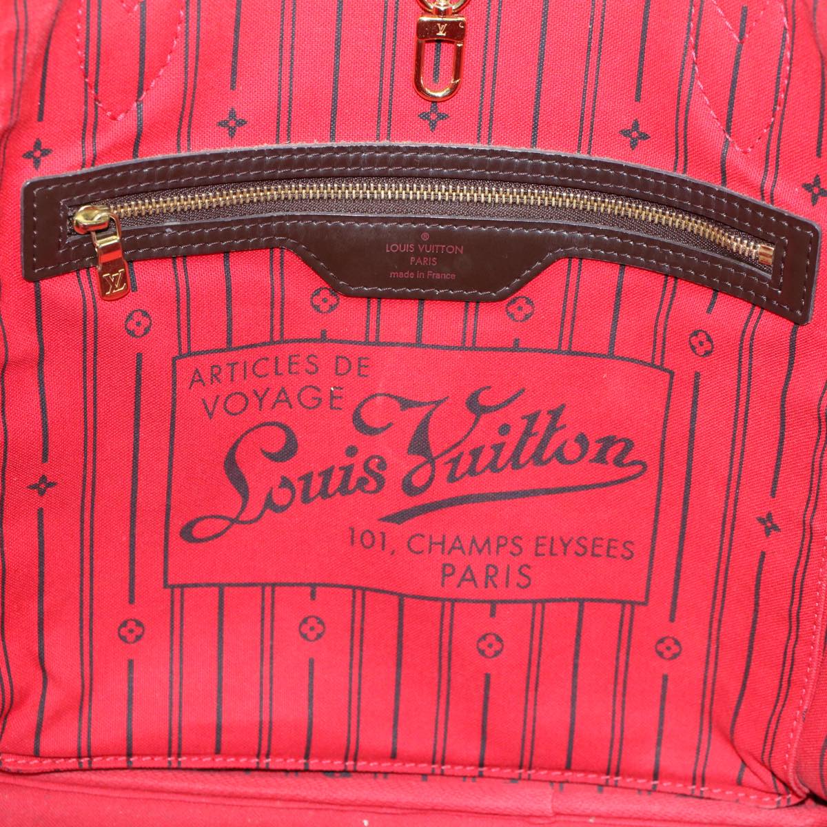 LOUIS VUITTON Damier Ebene Neverfull MM Tote Bag N51105 LV rd5793