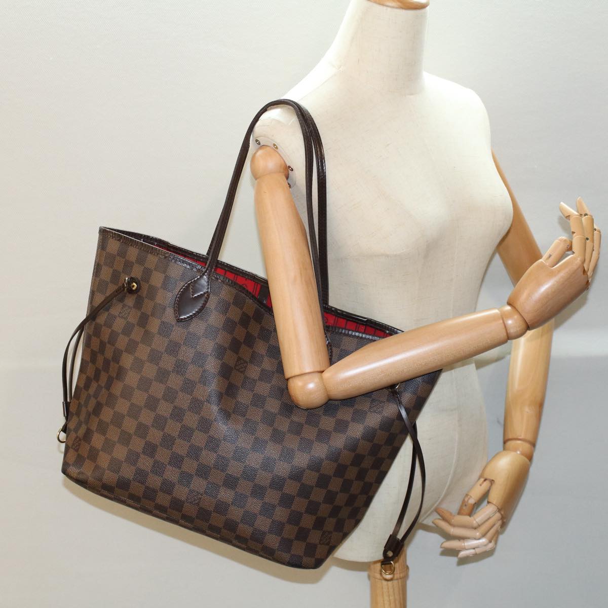 LOUIS VUITTON Damier Ebene Neverfull MM Tote Bag N51105 LV rd5793