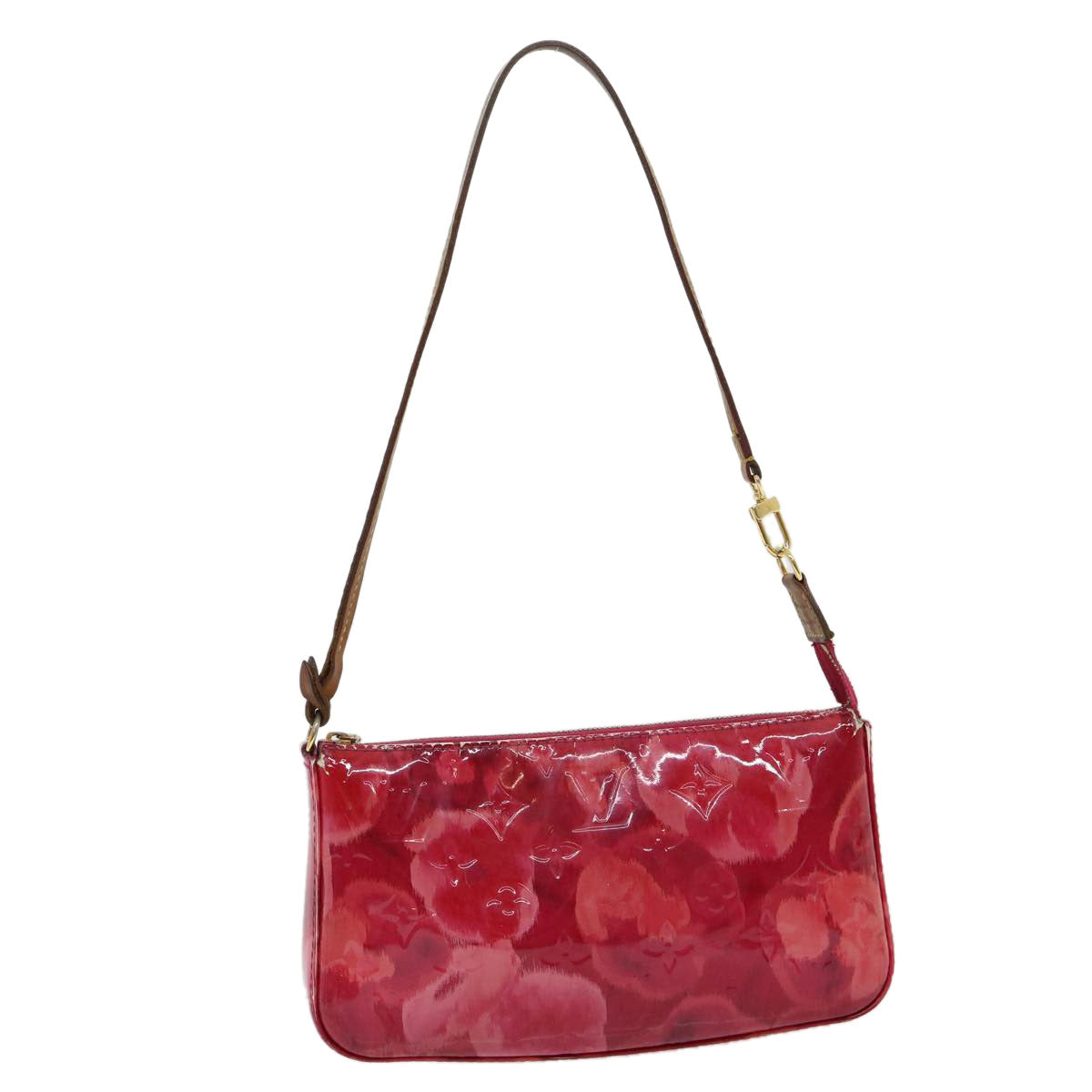 LOUIS VUITTON Vernis Ikat Pochette Accessoires Pouch Red Pink M90042  rh254