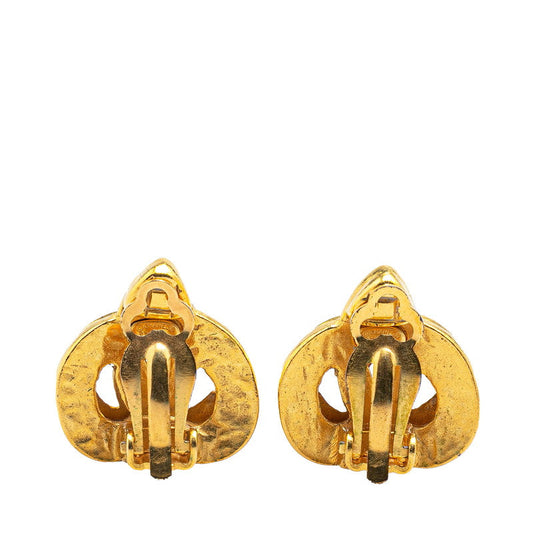 Chanel Vintage Heart Earrings Gold