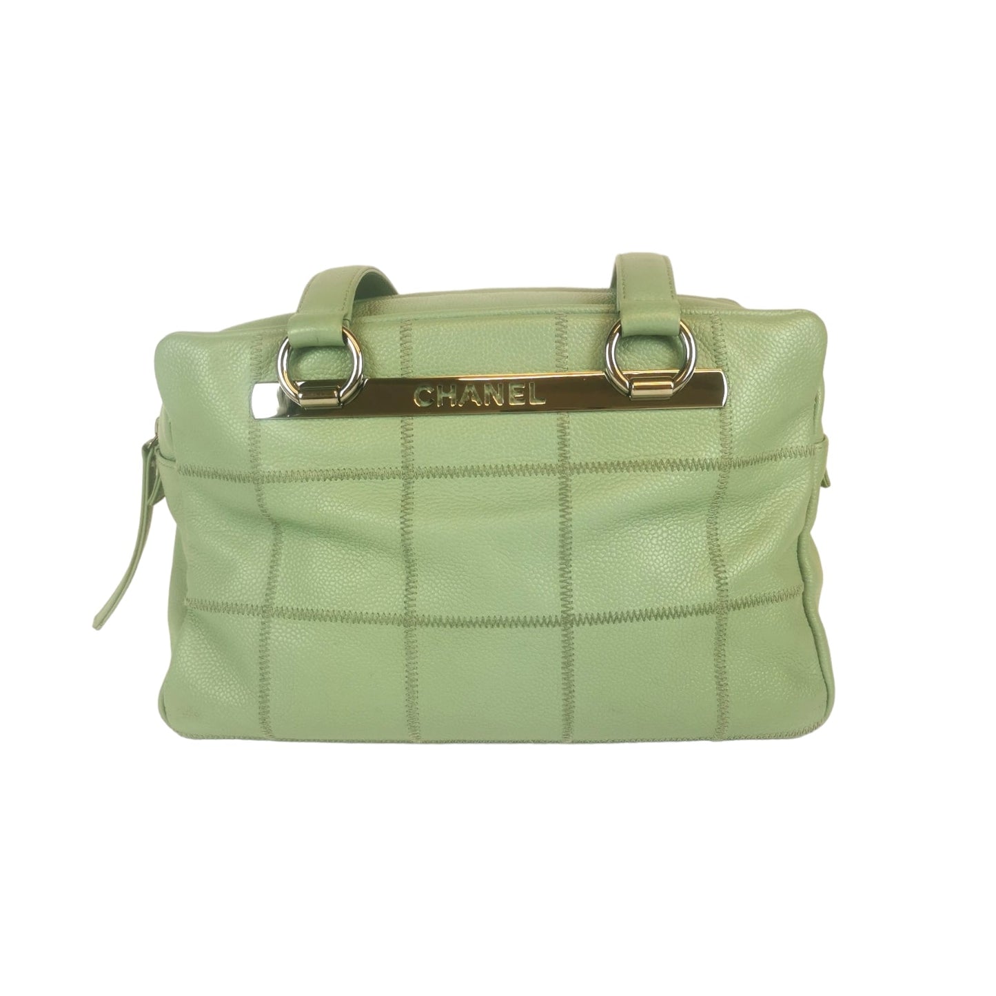 Luxury Chanel Chocolate Bar Bowling Bag Green