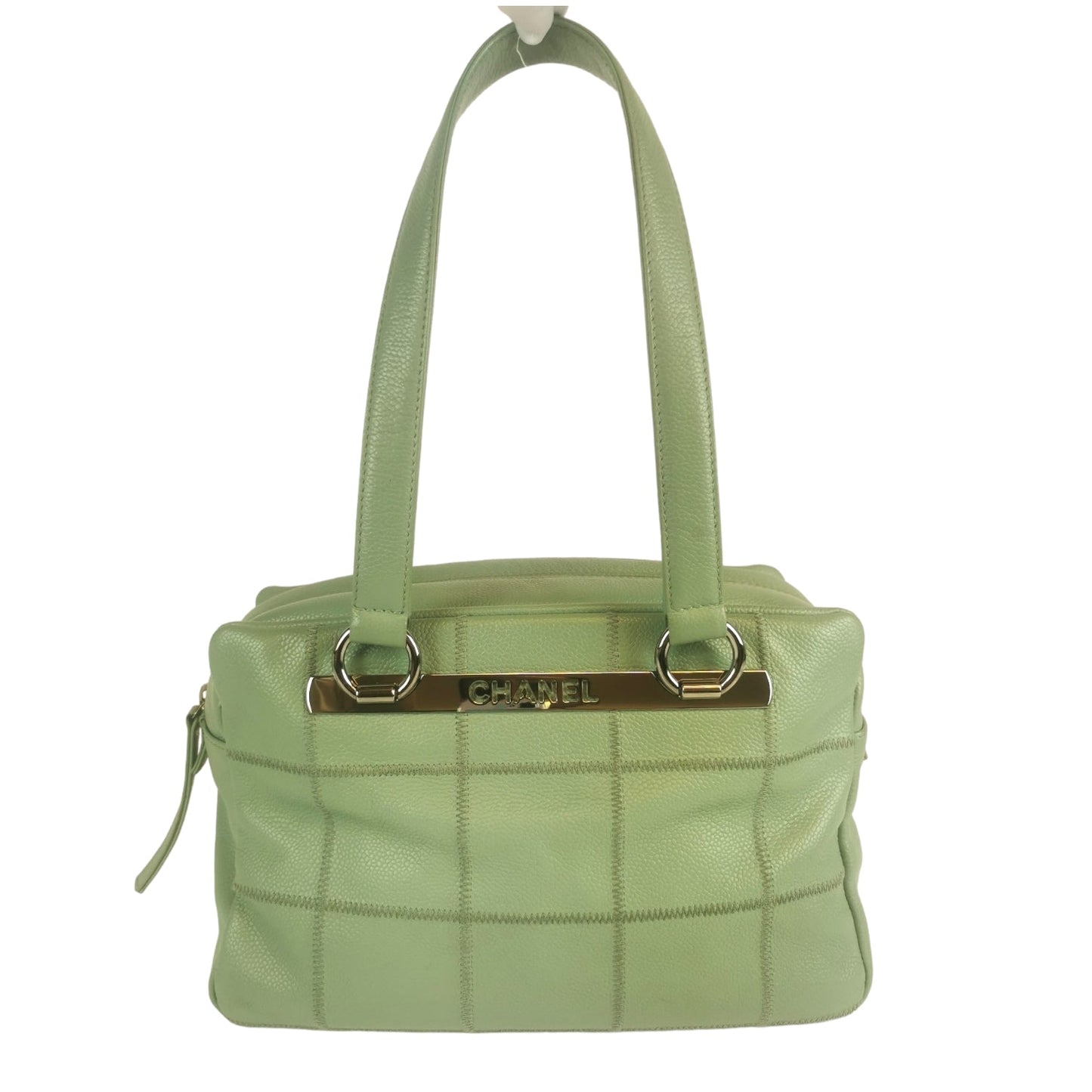 Luxury Chanel Chocolate Bar Bowling Bag Green