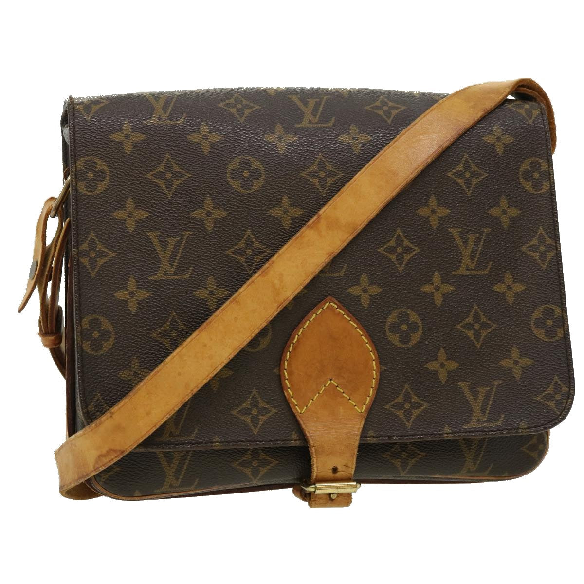 LOUIS VUITTON Monogram Cartouchiere GM Shoulder Bag Vintage M51252 LV ro390