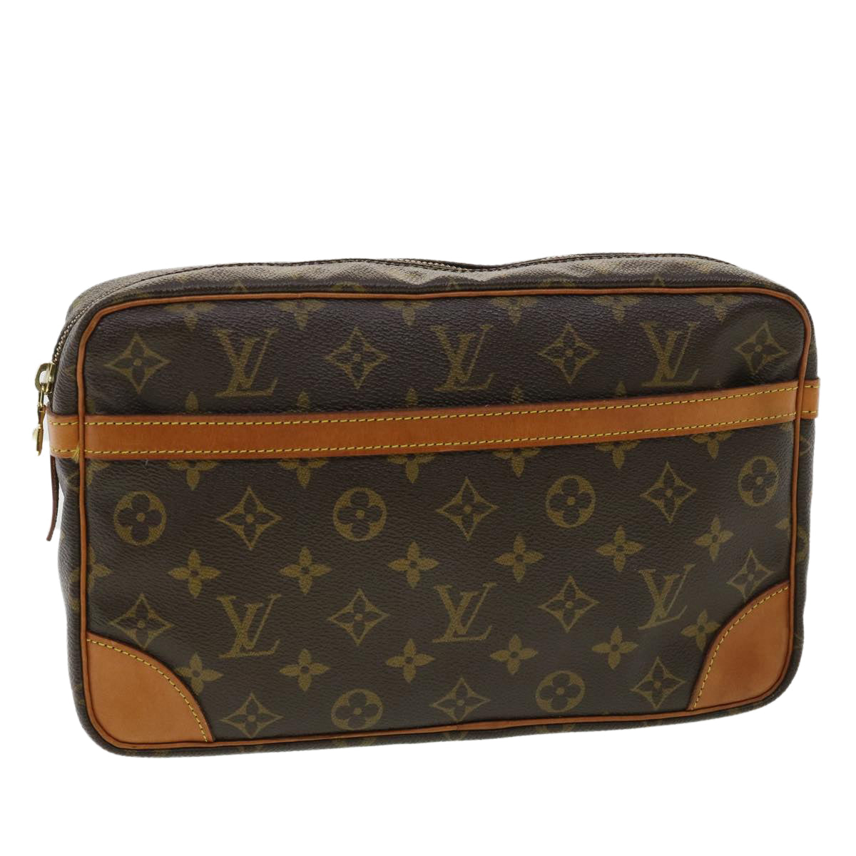 LOUIS VUITTON Monogram Compiegne 28 Clutch Bag M51845 LV ro646