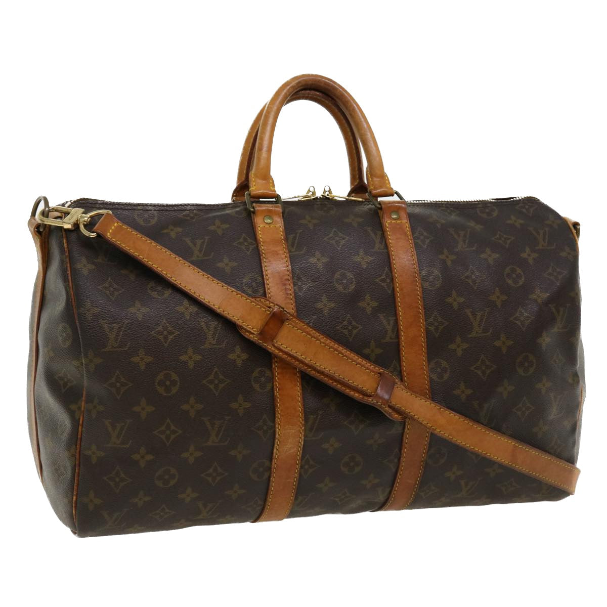 LOUIS VUITTON Monogram Keepall Bandouliere 45 Boston Bag M41418 LV ro768