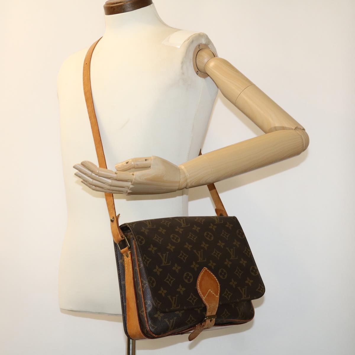 LOUIS VUITTON Monogram Cartouchiere GM Shoulder Bag M51252 LV rt053