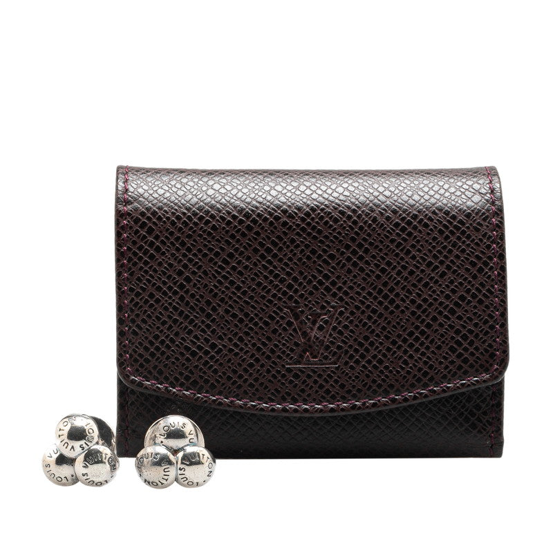 Louis Vuitton Taiga Cufflinks Leather Metal M30566
