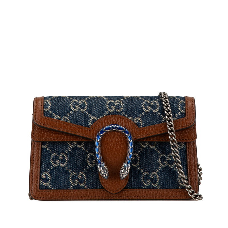 Luxury Gucci Trending 2025 Dionysus Denim Leather Shoulder Bag