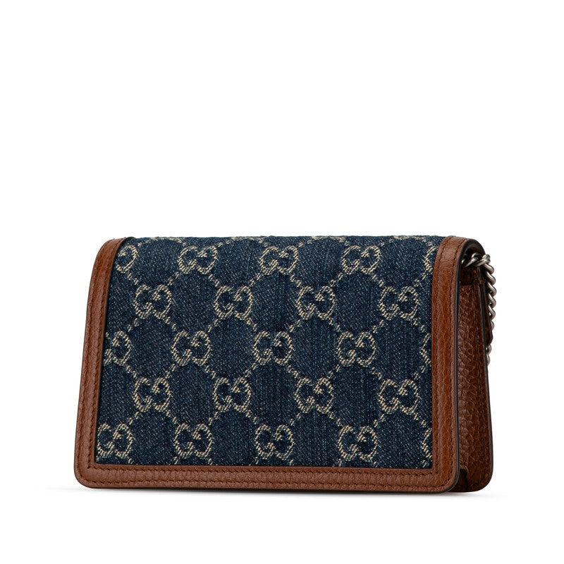 Luxury Gucci Trending 2025 Dionysus Denim Leather Shoulder Bag