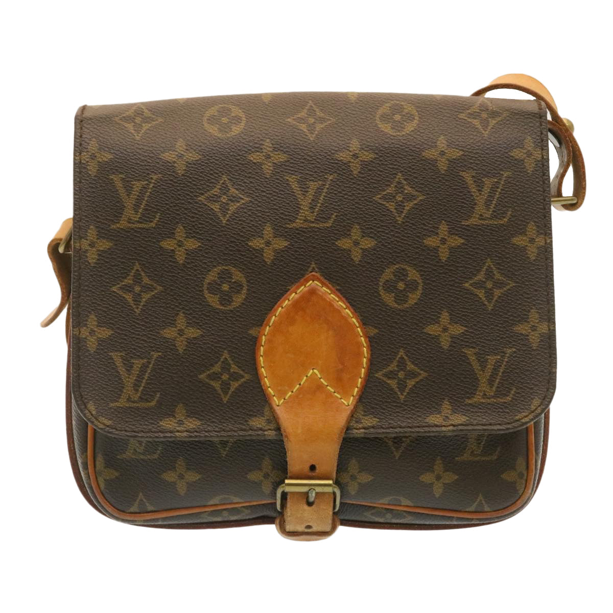 LOUIS VUITTON Monogram Cartouchiere MM Shoulder Bag M51253 LV rz093