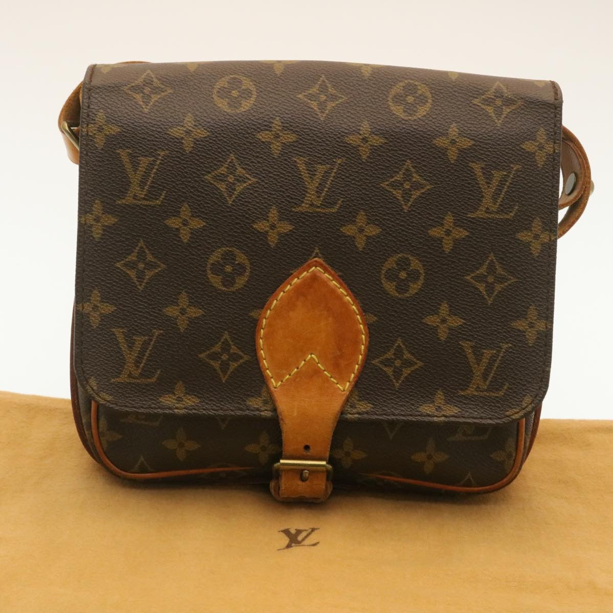 LOUIS VUITTON Monogram Cartouchiere MM Shoulder Bag M51253 LV rz093