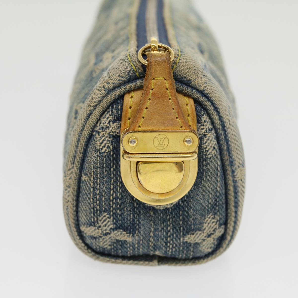 LOUIS VUITTON Monogram Denim Trousse Speedy GM Pouch Blue M95081 LV rz421