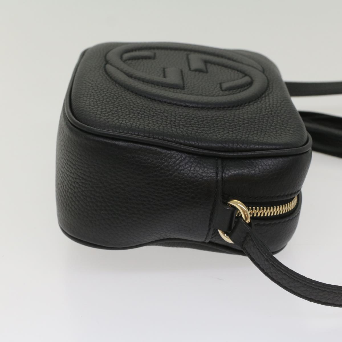 Luxury Gucci Soho Shoulder Bag Leather Black 308364  S236