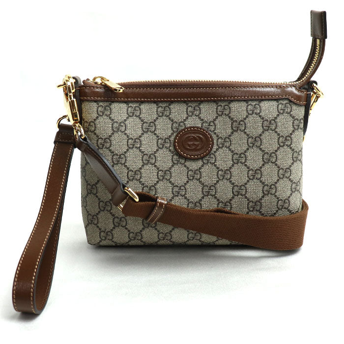 Luxury Gucci Trending 2025 GG Supreme 2Way Shoulder Bag Beige Brown