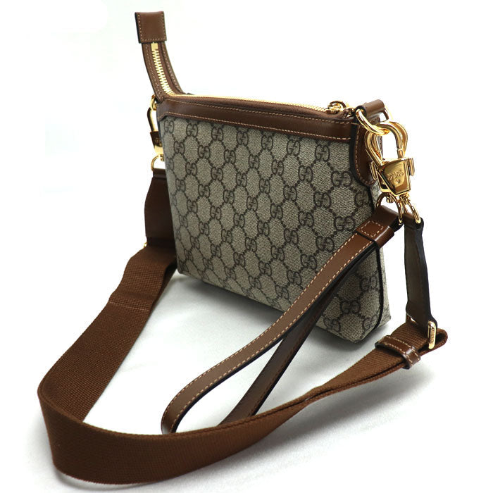 Luxury Gucci Trending 2025 GG Supreme 2Way Shoulder Bag Beige Brown