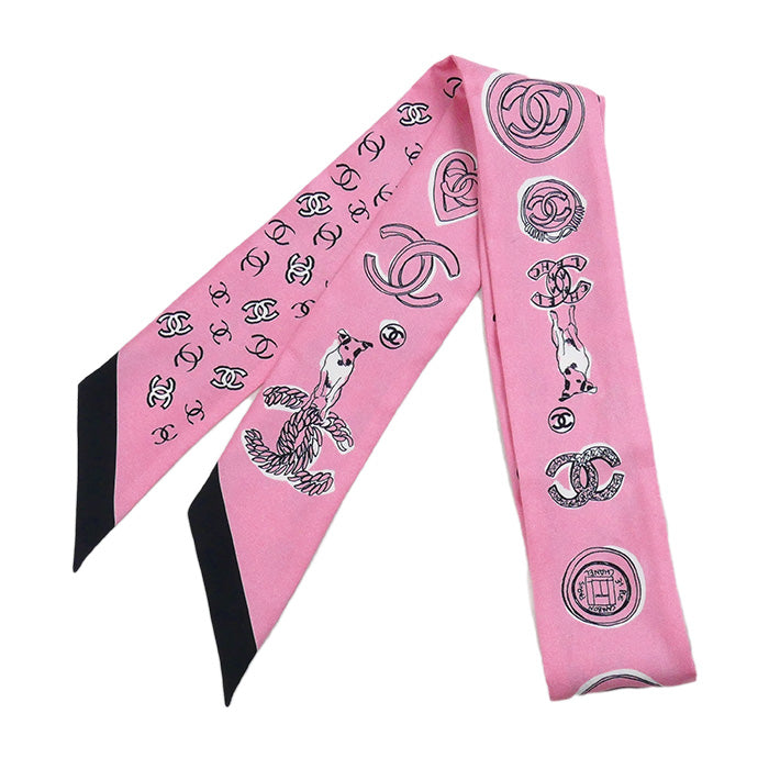 Chanel Silk Scarf Pink Bandana