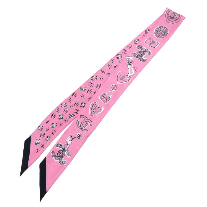Chanel Silk Scarf Pink Bandana
