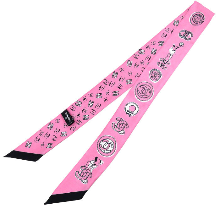 Chanel Silk Scarf Pink Bandana