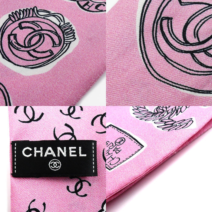 Chanel Silk Scarf Pink Bandana
