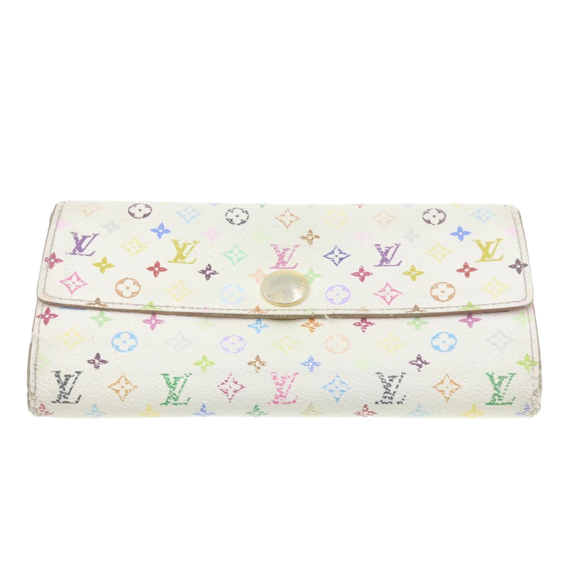 LOUIS VUITTON Monogram Multicolor Wallet 3Set White Black LV se051