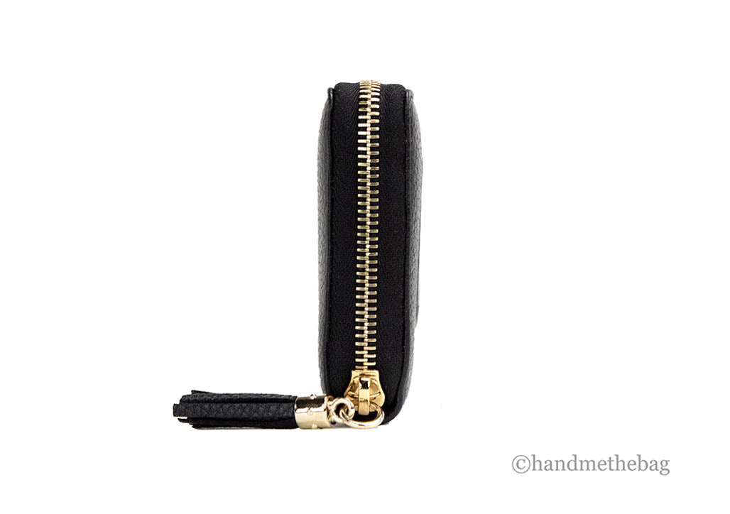 Luxury Gucci Cellarius Double Logo Black Leather Zip Around Wallet