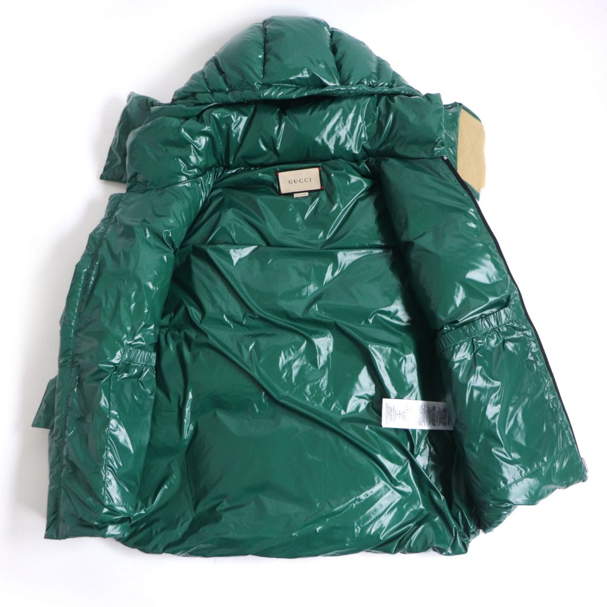Luxury Gucci Trending 2025 Interlocking G Patch Hooded Down Vest Green