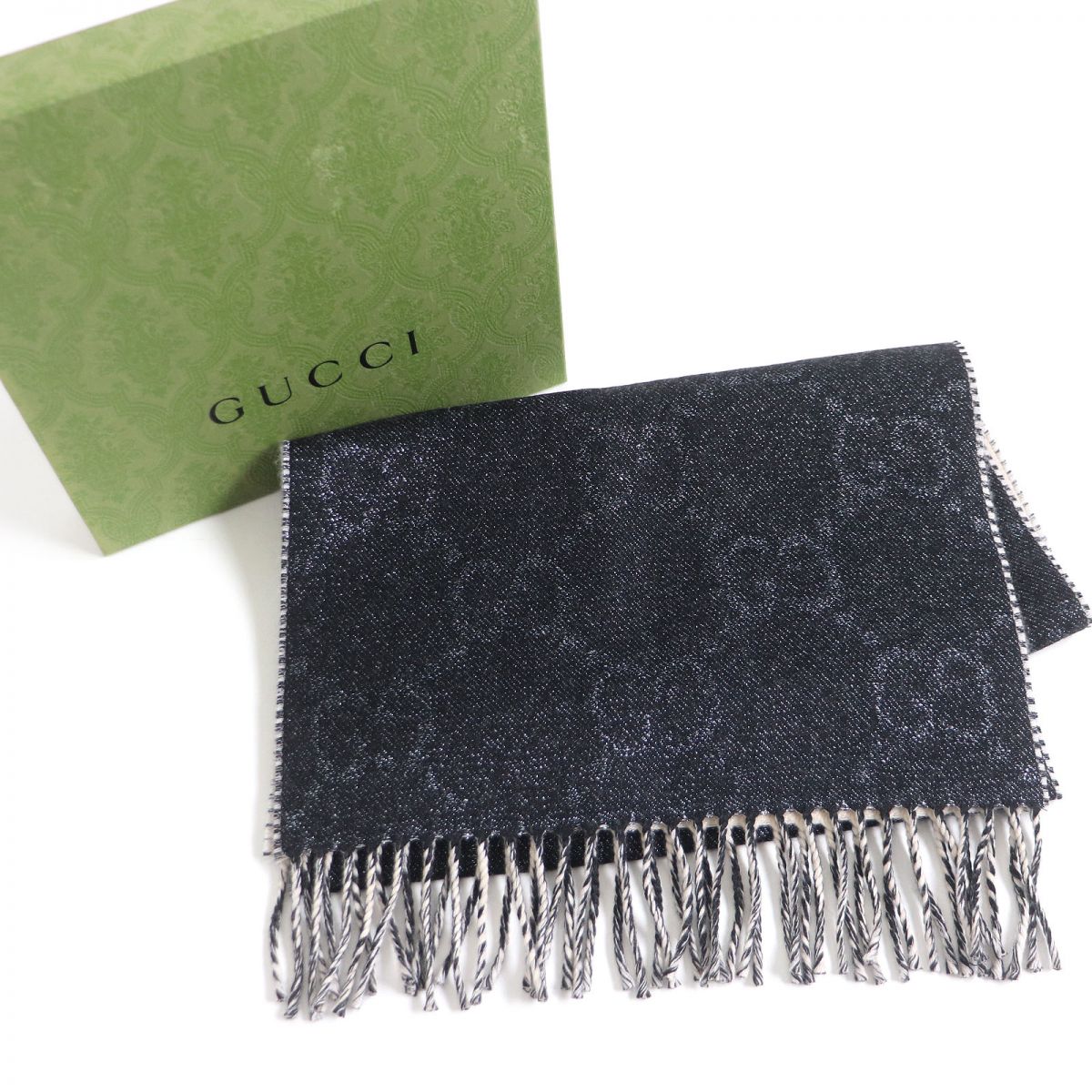 Luxury Gucci Trending 2025 GG Metallic Wool Jacquard Scarf