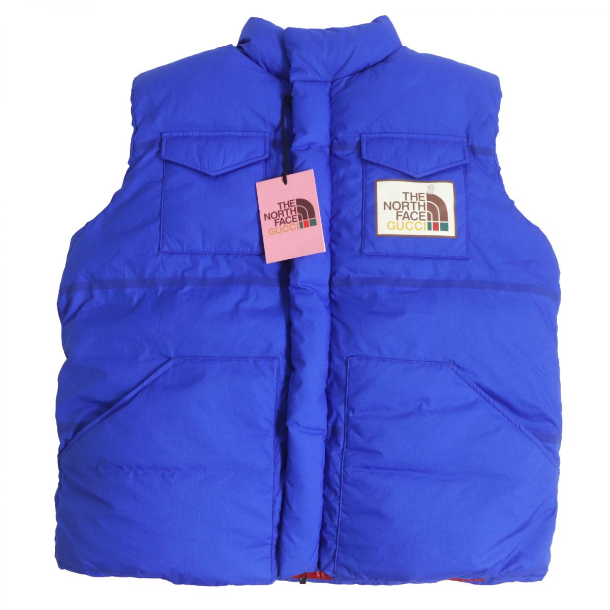 Luxury Gucci Trending 2025 x The North Face Cat Logo Down Vest Blue M