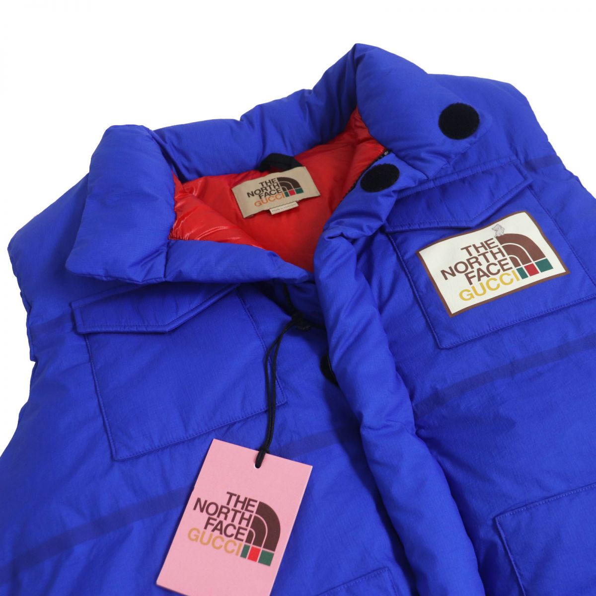 Luxury Gucci Trending 2025 x The North Face Cat Logo Down Vest Blue M