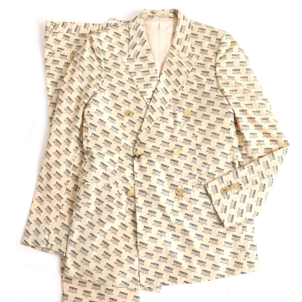 Luxury Gucci Trending 2025 Silk Top and Bottom Set Beige 46