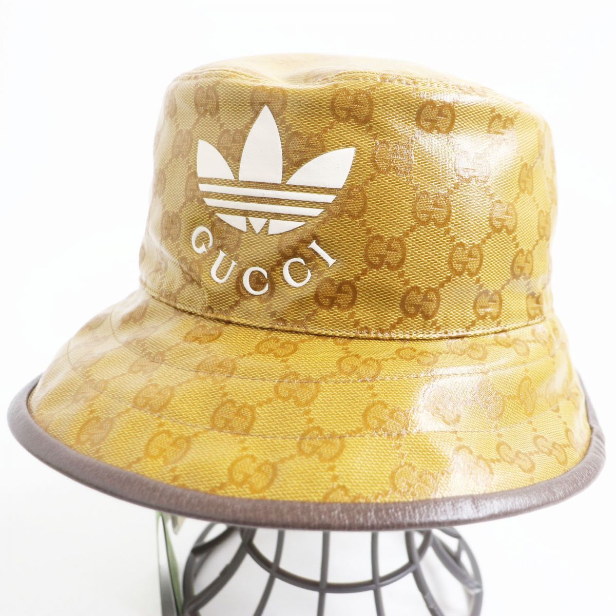 Luxury Gucci Trending 2025 x Adidas GG Trefoil Bucket Hat Beige S