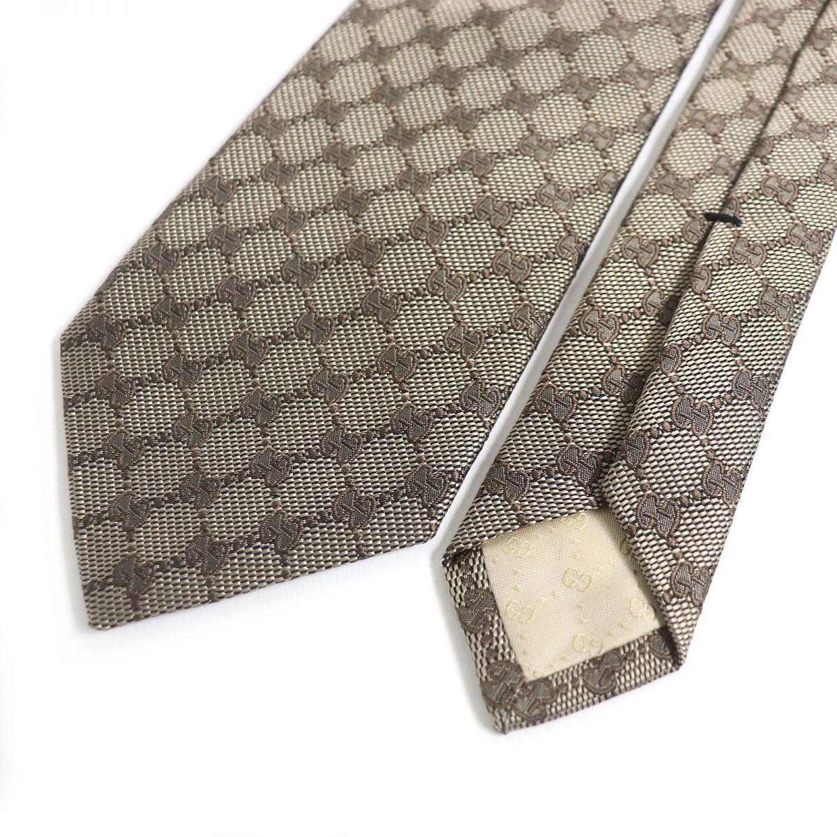 Luxury Gucci Trending 2025 Silk GG Pattern Web Line Tie