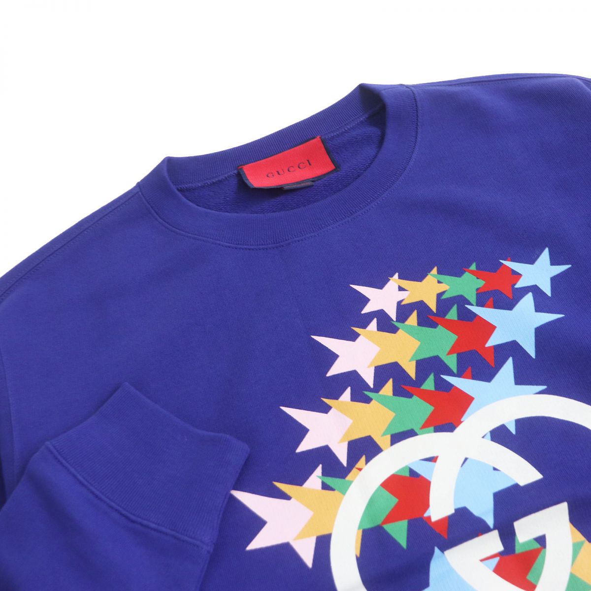 Luxury Gucci Trending 2025 GG Logo Star Print Cotton Sweatshirt XS