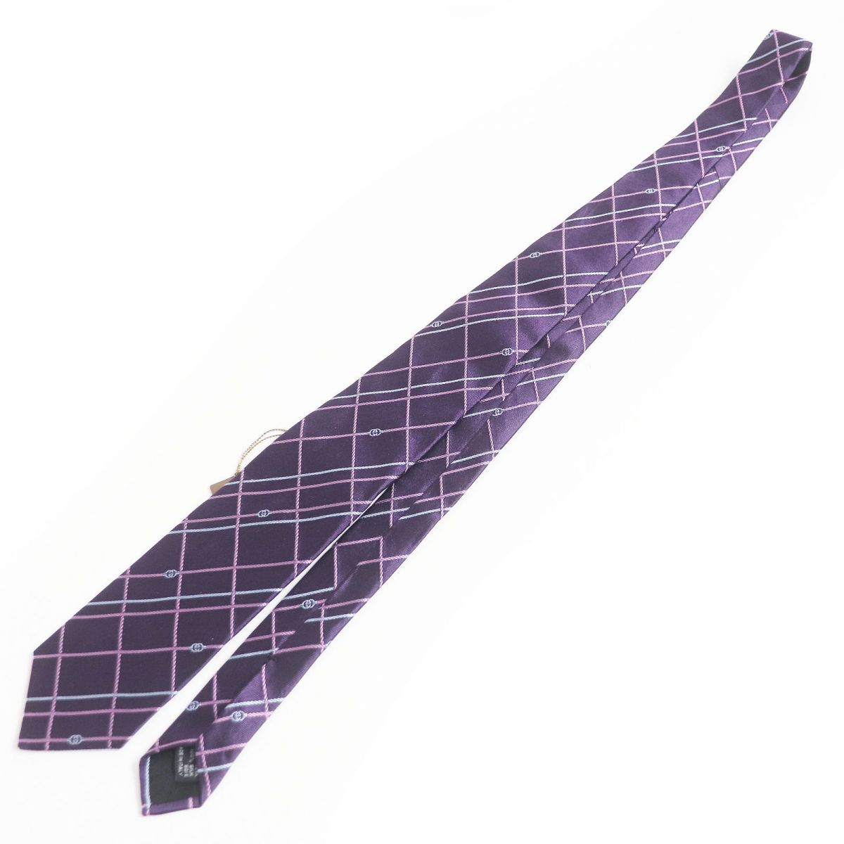 Luxury Gucci Trending 2025 Silk Check Interlocking G Tie Purple