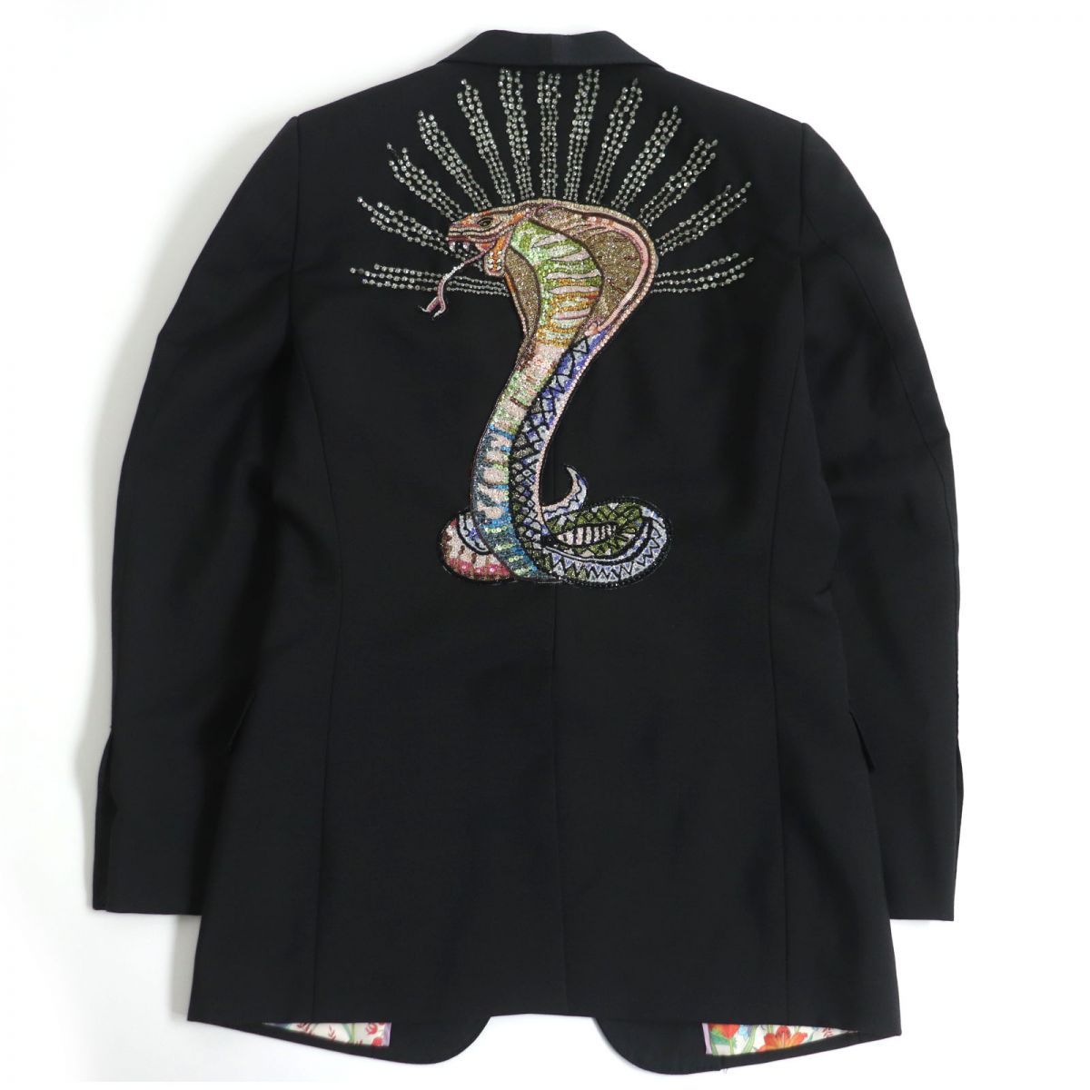 Luxury Gucci Trending 2025 Cobra Embroidery Mohair Wool Silk Jacket