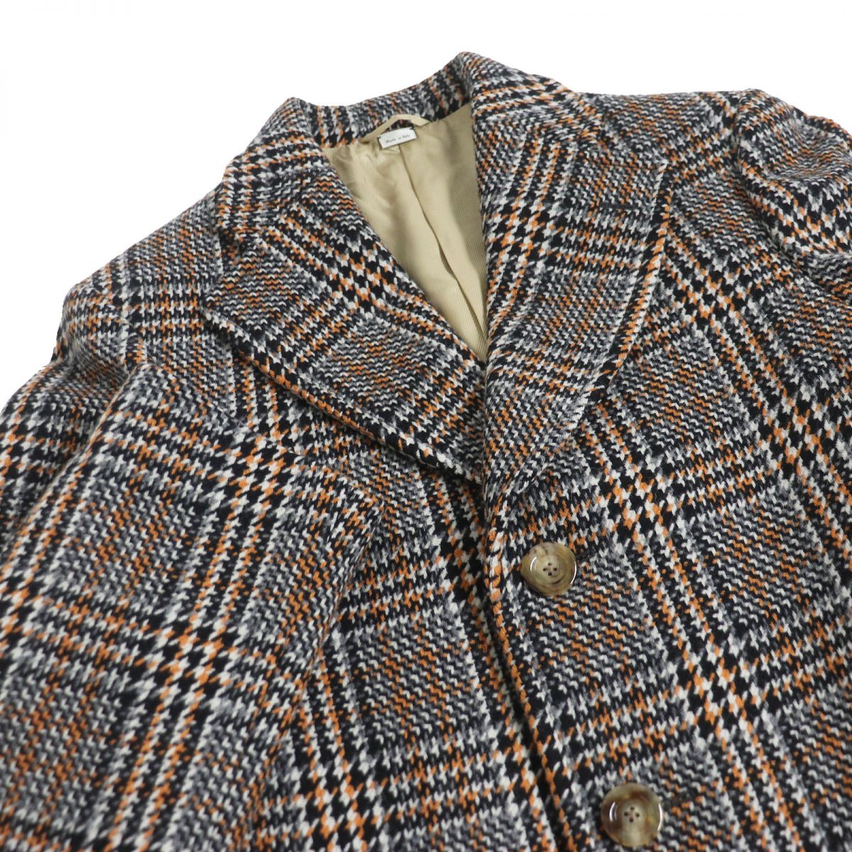 Luxury Gucci Trending 2025 Glen Check Logo Wool Coat Grey Size 44